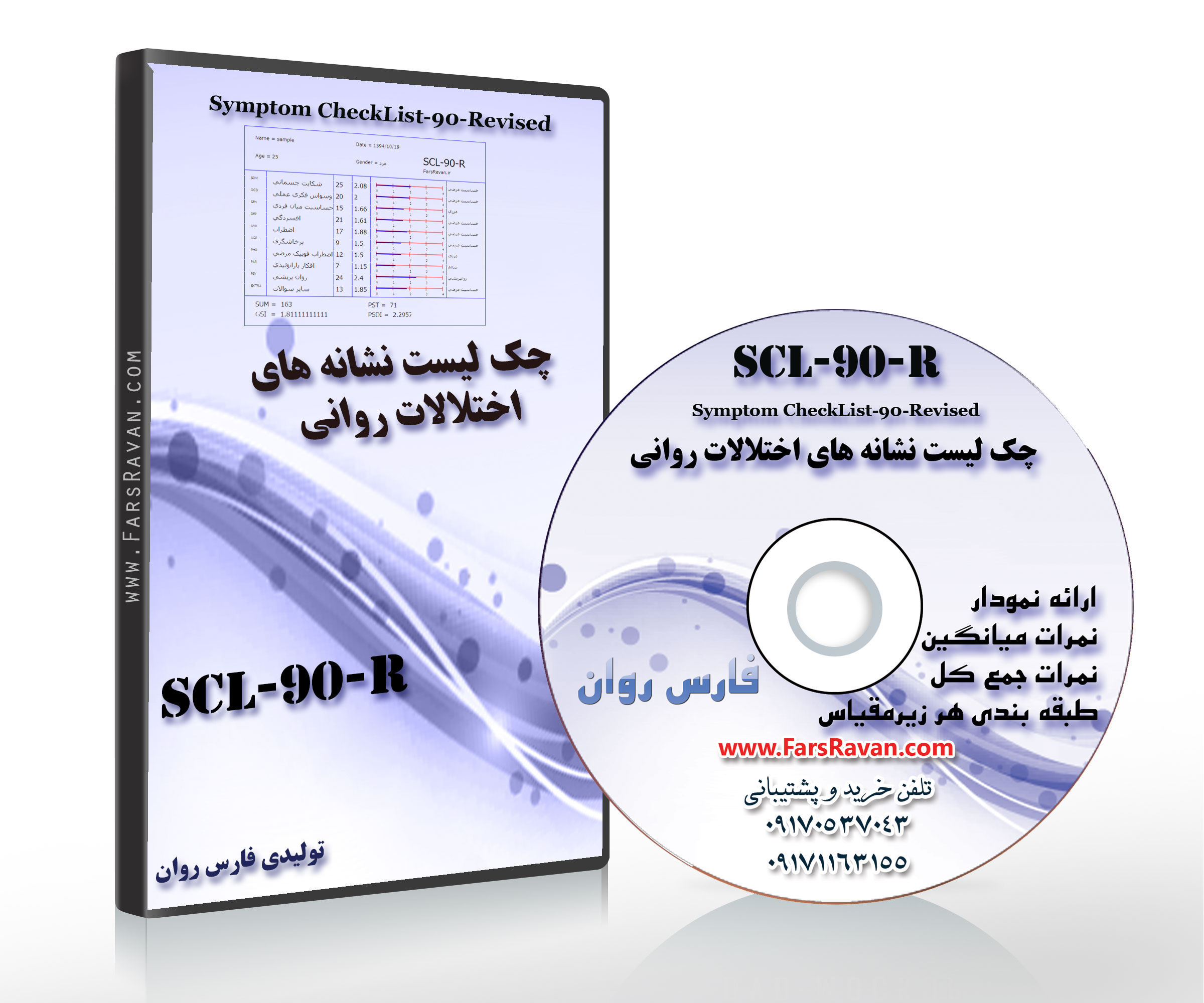 چک لیست اختلالات روانی SCL90 نسخه تجدید نظر، نسخه فارسی اس سی ال 90